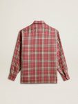 Women's Shirt With Pink, Sand And Gray Check Embroidery Pink, Sand And Gray Shirts Women Golden Goose - 2