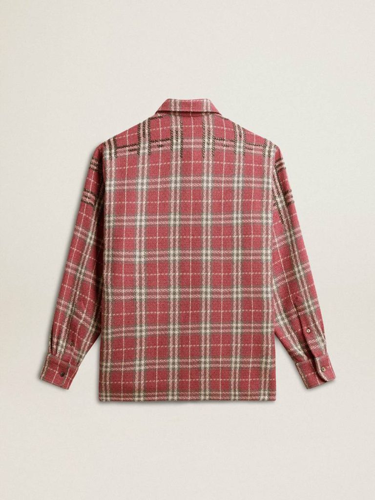 Women's Shirt With Pink, Sand And Gray Check Embroidery Pink, Sand And Gray Shirts Women Golden Goose - 2