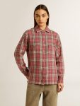 Women's Shirt With Pink, Sand And Gray Check Embroidery Pink, Sand And Gray Shirts Women Golden Goose - 3