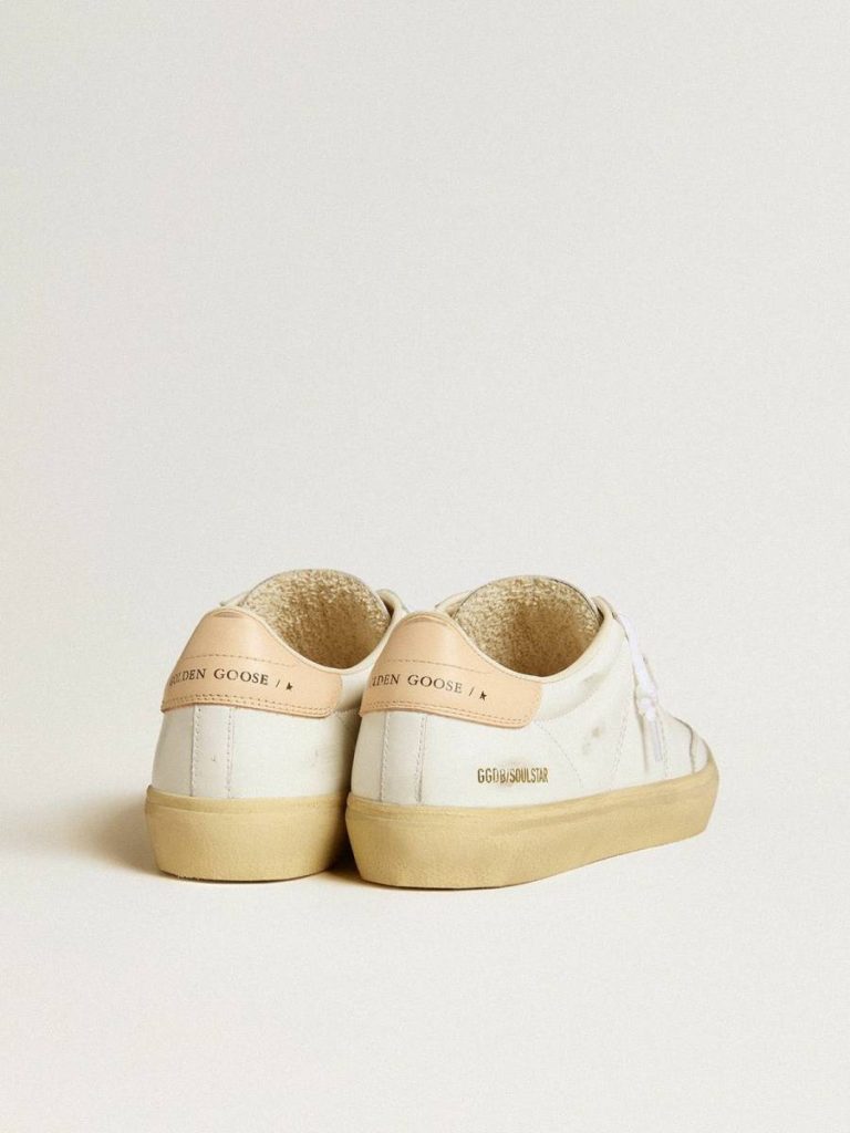 Women's Soul Star In White Leather With Pink Leather Heel Tab Ggdb Classics Women Golden Goose - 4