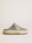 Women's Space-Star Sabot In Glitter With Ice-Gray Star And Tab Space-Star Women Golden Goose - 1