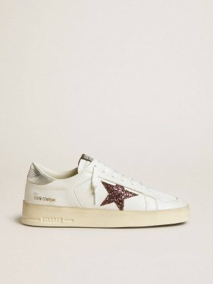 Women's Stardan In Nappa With Glitter Star And Metallic Leather Heel Tab Women Stardan Golden Goose - 1