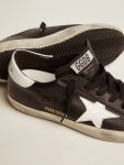 Women’s Super-Star In Black Leather With White Leather Star And Heel Tab Women Golden Goose Super-Star - 3
