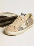 Women’s Super-Star In Silver Glitter With Leather Star And Heel Tab Golden Goose Women Super-Star - 3
