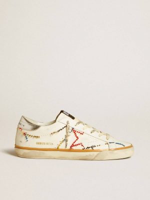 Women’s Super-Star Ltd With Perforated Star And Metallic Leather Heel Tab Super-Star Golden Goose Women - 1