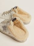 Women's Super-Star Sabot In White Leather And Shearling Lining Golden Goose White Super-Star Sabot Women - 4