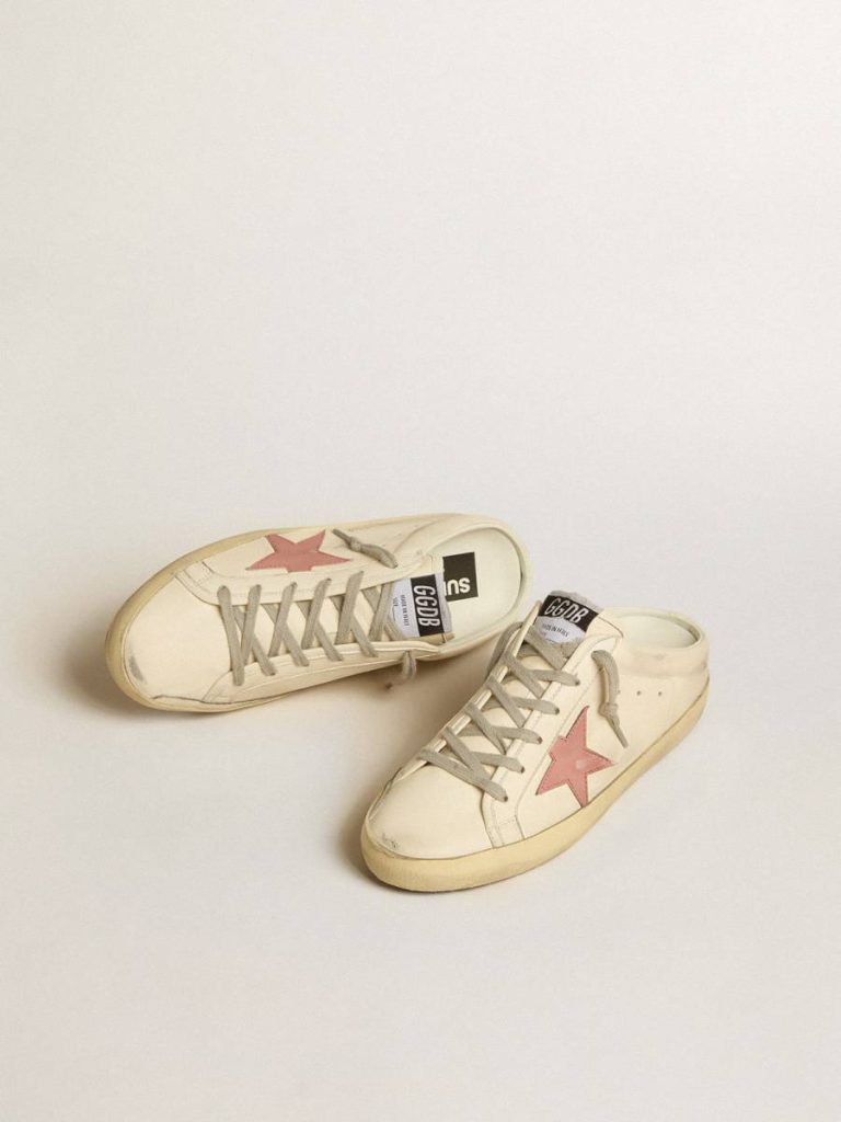 Women's Super-Star Sabots In Nappa With Pink Leather Star Women Golden Goose Super-Star Sabot - 2
