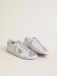 Women’s Super-Star With Gray Suede Star And Silver Glitter Inserts Women Super-Star Golden Goose - 2