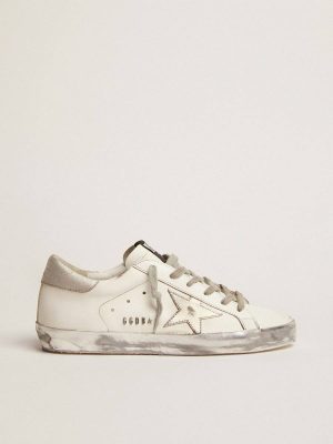 Women's Super-Star With Silver Sparkle Foxing And Metal Stud Lettering Golden Goose Women Super-Star - 1
