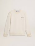 Women's Sweatshirt In Worn White With Print Golden Goose Women Sweatshirts Worn White - 1