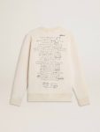 Women's Sweatshirt In Worn White With Print Golden Goose Women Sweatshirts Worn White - 2