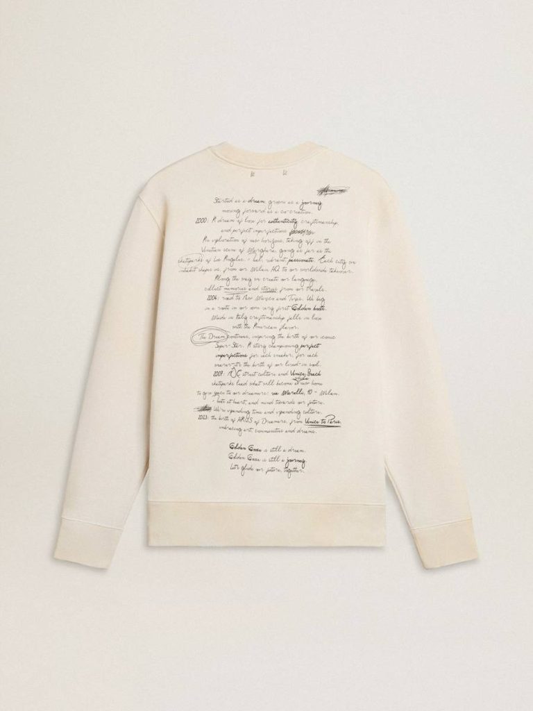 Women's Sweatshirt In Worn White With Print Golden Goose Women Sweatshirts Worn White - 2