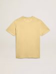 Women's T-Shirt In Cotton Jersey With Embroidery On The Neck And Heart Golden Goose Pale Yellow T-Shirts & Tops Women - 5