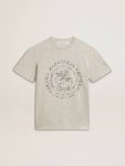 Women’s T-Shirt In Gray Melange Cotton With Seasonal Print Gray Melange Women Golden Goose T-Shirts & Tops - 1