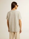 Women’s T-Shirt In Gray Melange Cotton With Seasonal Print Gray Melange Women Golden Goose T-Shirts & Tops - 3