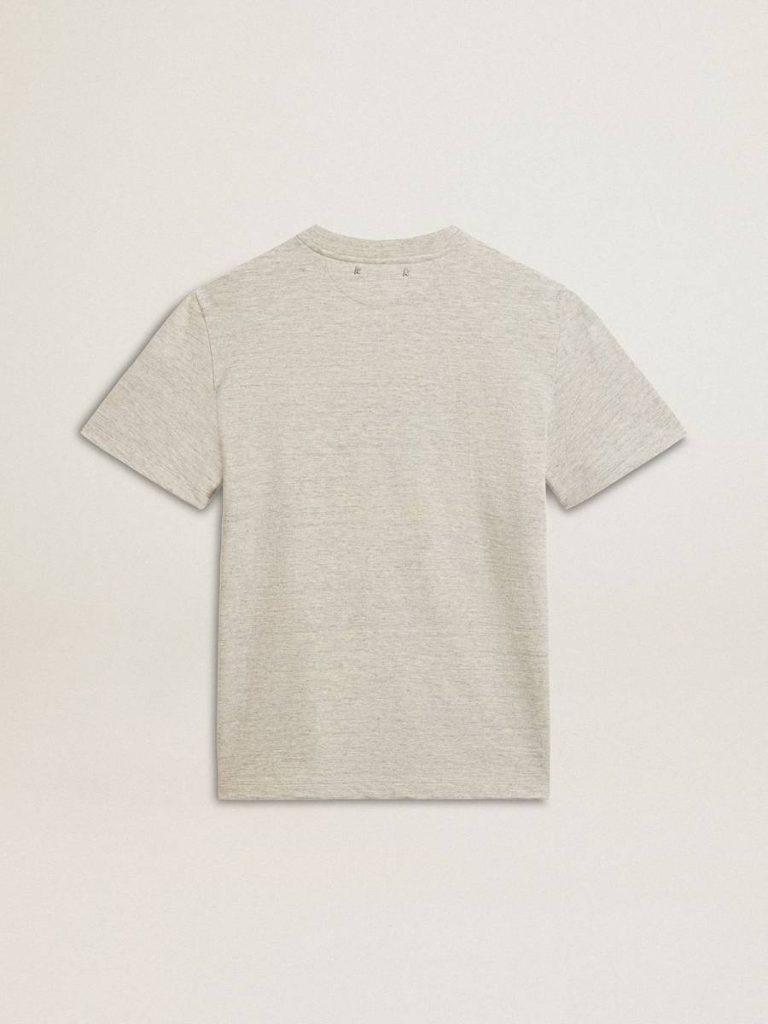 Women’s T-Shirt In Gray Melange Cotton With Seasonal Print Gray Melange Women Golden Goose T-Shirts & Tops - 5