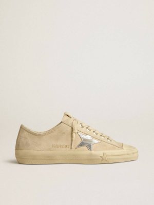 Women’s V-Star In Pearl Suede With Silver Metallic Leather Star Women V-Star Golden Goose - 1