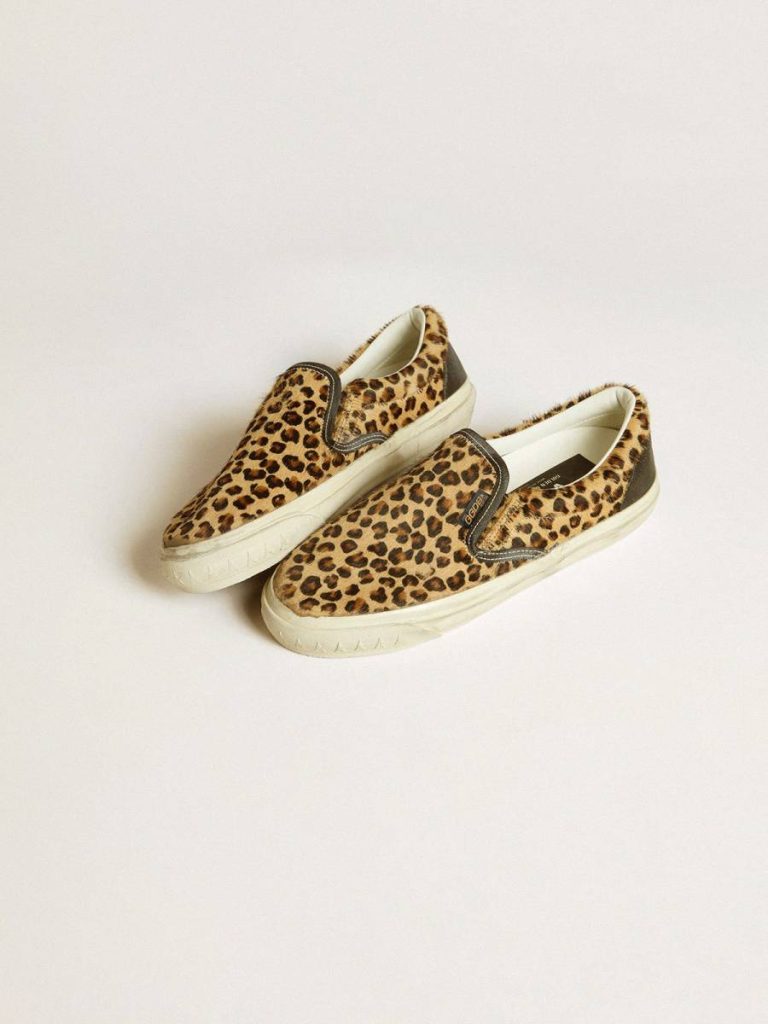 Women's Vce Penstar In Leopard-Print Pony Skin With Black Leather Heel Tab Women Ggdb Classics Golden Goose - 2