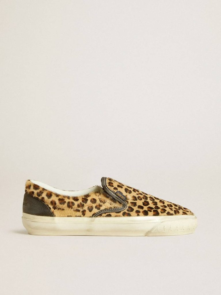 Women's Vce Penstar In Leopard-Print Pony Skin With Black Leather Heel Tab Women Ggdb Classics Golden Goose - 1