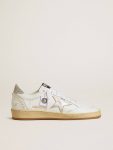 Women's White Ball Star With A Silver Star And Swarovski Crystal Heel Tab With Pearls Golden Goose Women Ball Star - 1