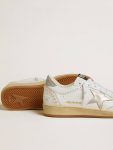Women's White Ball Star With A Silver Star And Swarovski Crystal Heel Tab With Pearls Golden Goose Women Ball Star - 3