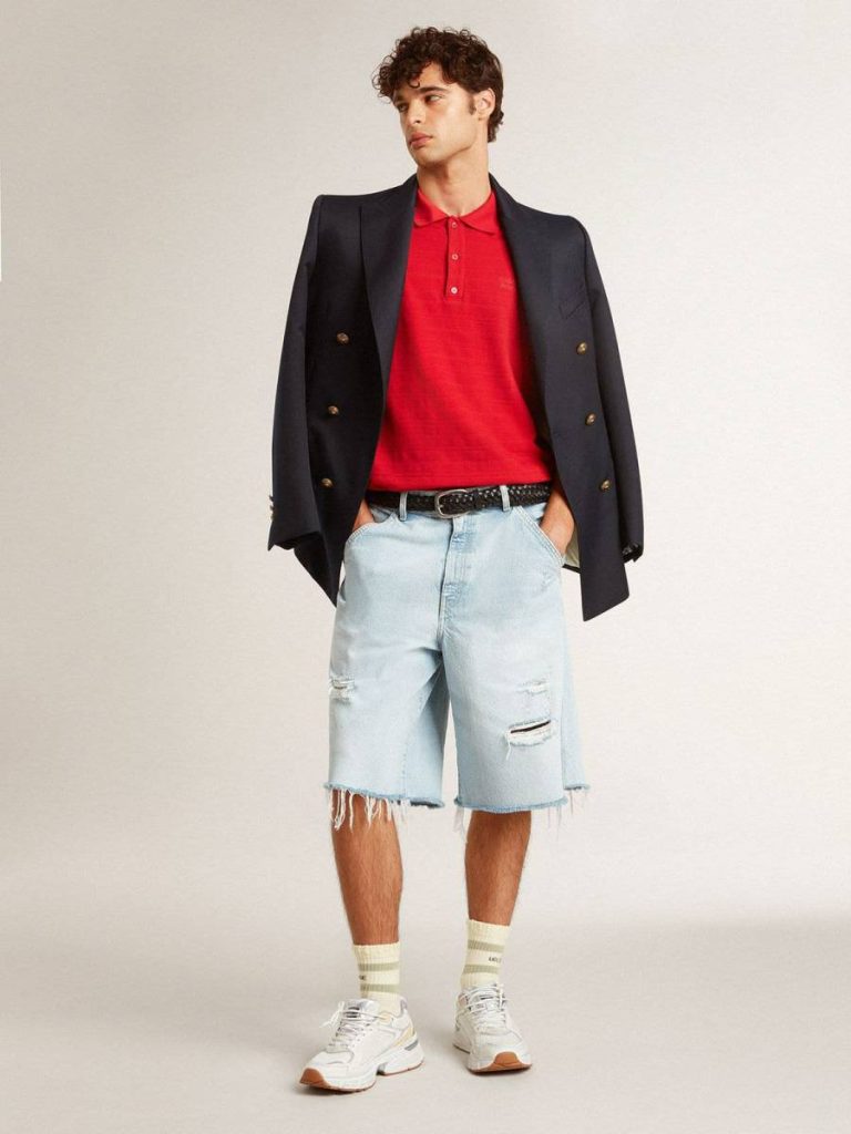 Worn-White Socks With Distressed Details And Sage-Green Stripes Golden Goose Worn White Socks Women - 3