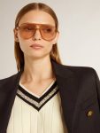 Worn White Women's Cable-Pattern Cropped Sweater With Blue Ribbing And Crystals Golden Goose Women Knitwear - 5
